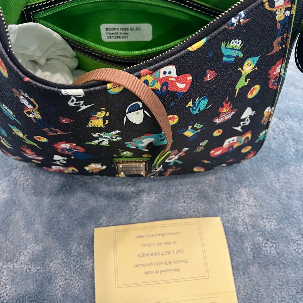 Dooney & Bourke Disney Pixar Hobo Black and Green purse EUC - Picture 14 of 16